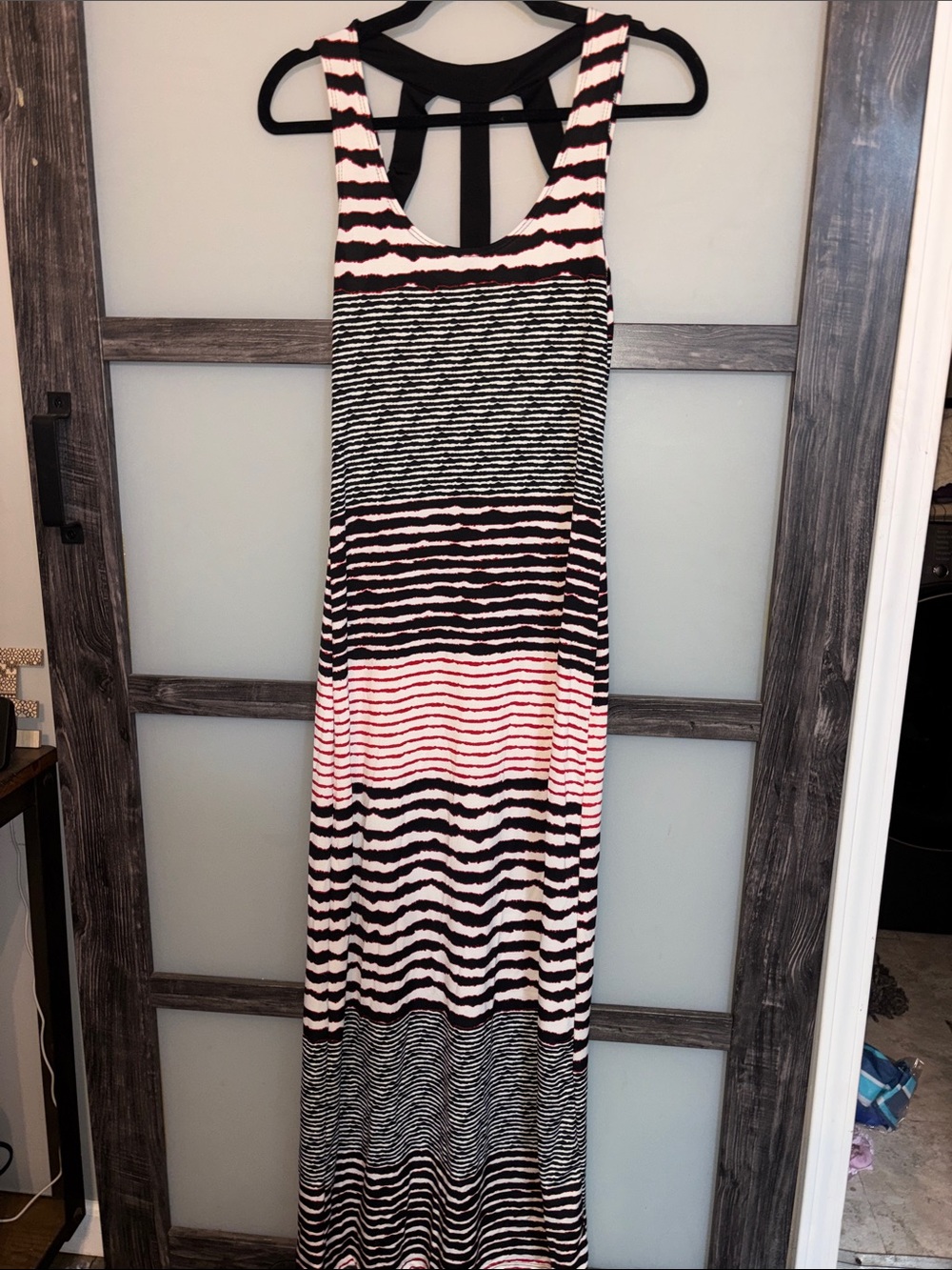 bailey blue Striped Racerback Maxi Dress in Black and Pink